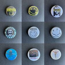 Nirvana Inspired Pin Button Badges 32mm Size Rock Band Grunge Rock Badges picture