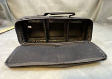 Vintage Media Gear 15 Cassette Tape Black Storage Holder Carrying Case Bag. picture