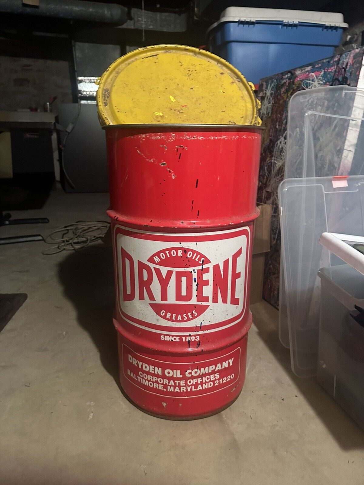 Drydene Motor Oils Greases Empty Oil Drum 16 US Gallons