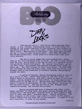 Dirty Looks Press Release Biography Original Vintage Atlantic Records Promo 1986 picture