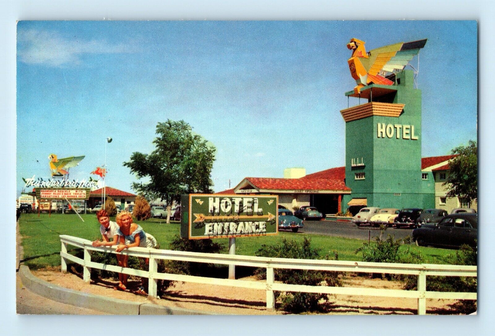 Thunderbird Hotel Las Vegas Nevada Old West Harmonica Rascals  Postcard C3