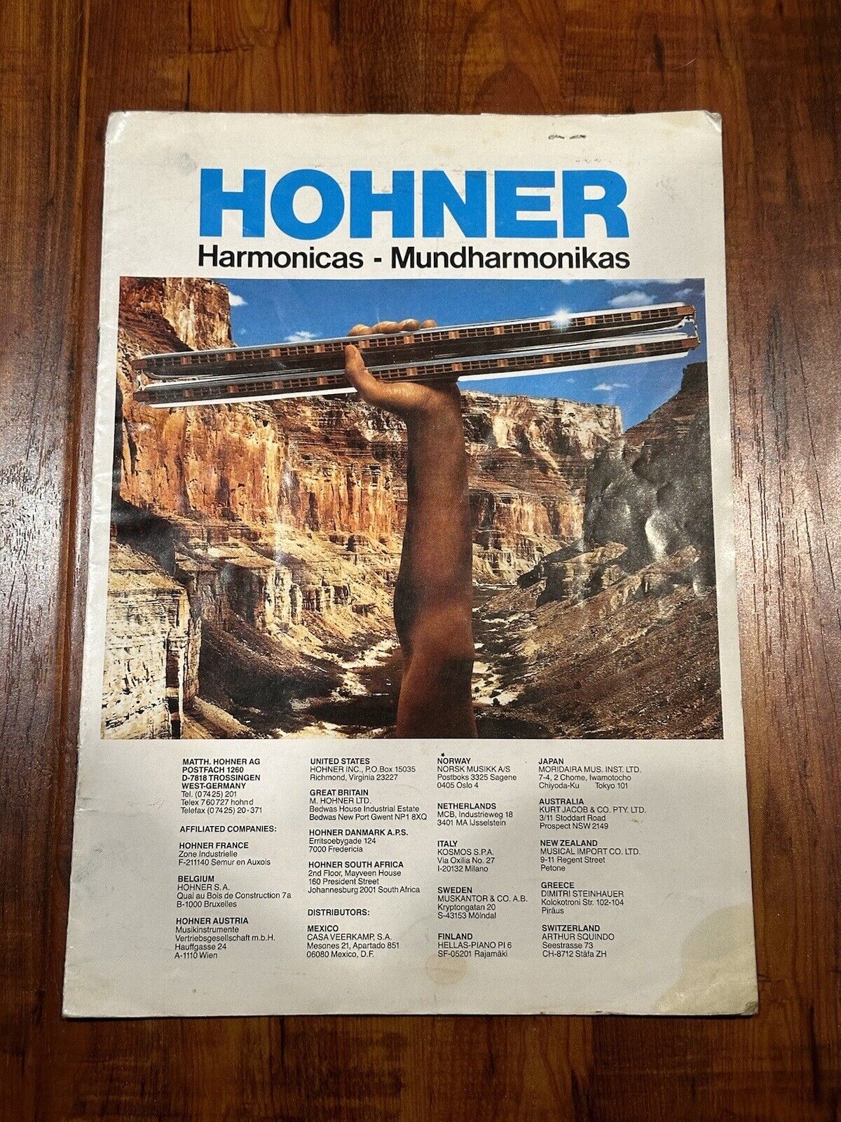 Vintage 1980’s Hohner Harmonicas West Germany Catalog Brochure - Stains