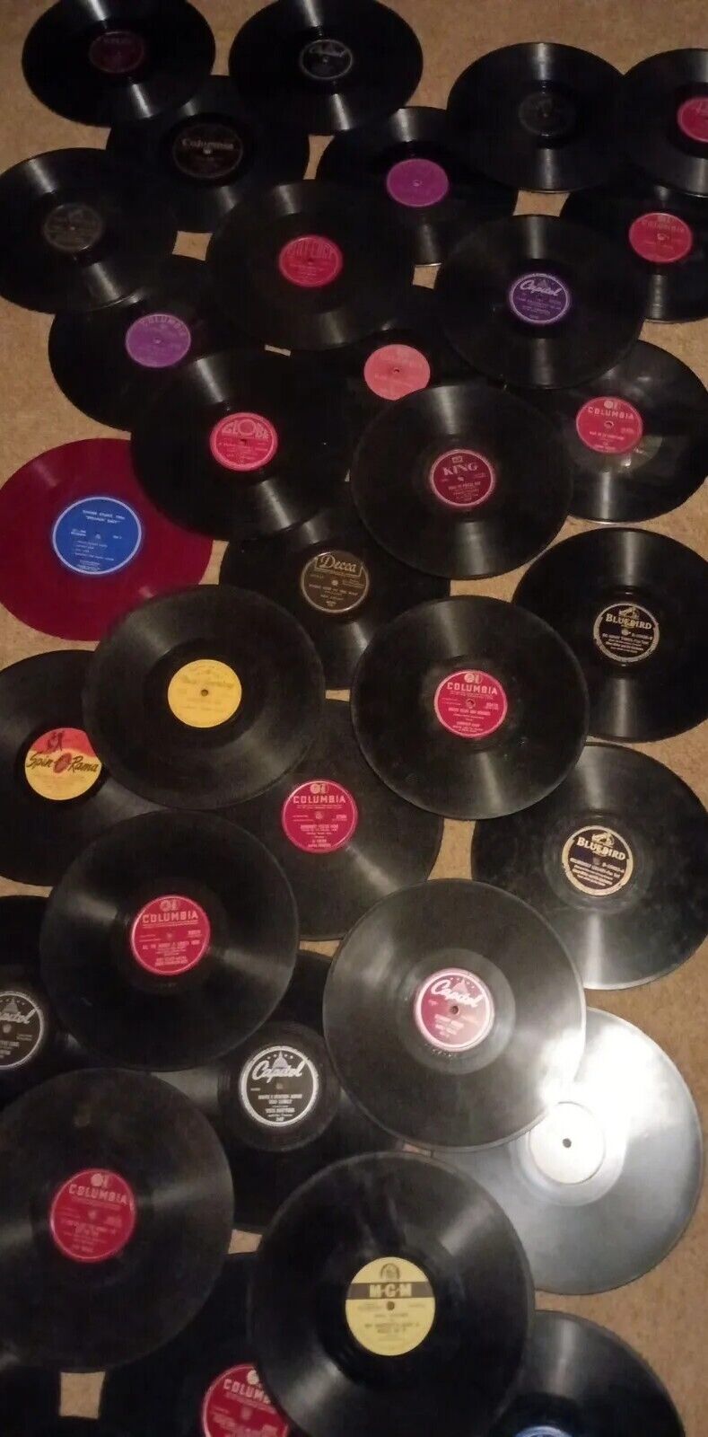 lot - 34 vintage 78 rpm records Various Labels And Artist Craft Decor