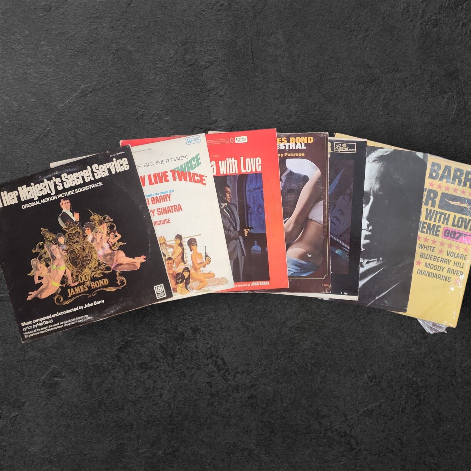 James Bond 007 Vintage Vinyl Lot (7 LPs) 60s 70s Spy Soundtrack Records