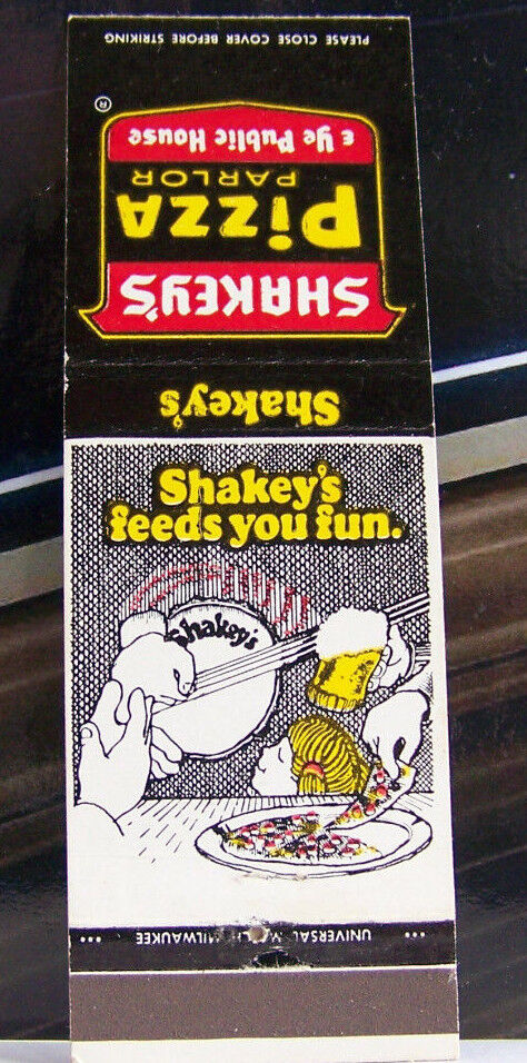   Rare Vintage Matchbook B1 Shakey\'s Pizza & Parlor House Feeds You Fun Banjo