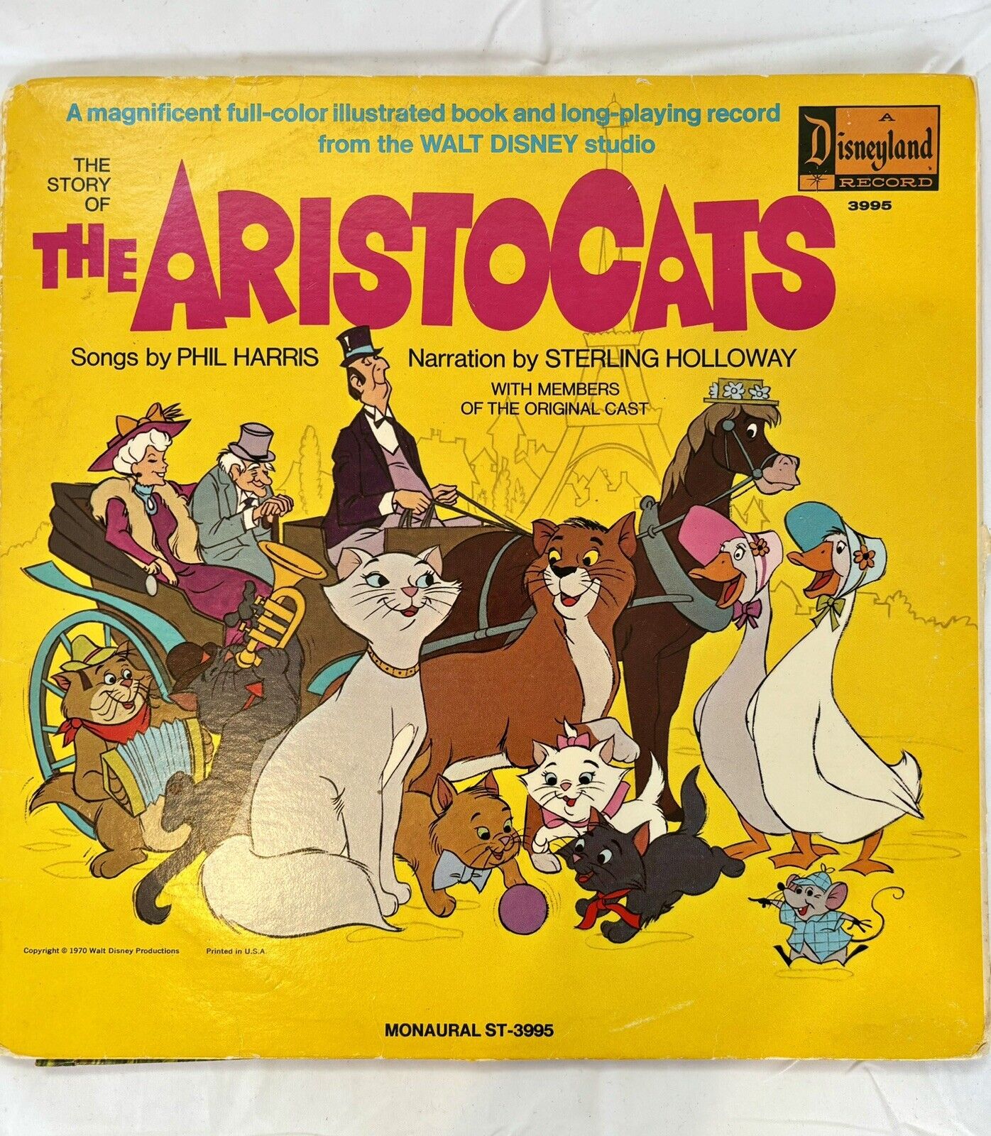 Vintage 1970 Disney\'s The Story of The Aristocats LP Disneyland Harris ST3995