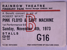 Pink Floyd Ticket Original Vintage Dark Side of the Moon Tour Rainbow 1973 #2 picture