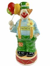 Vintage Enesco Musical Clown Music Box Dancer Hobo Balloons 9.25