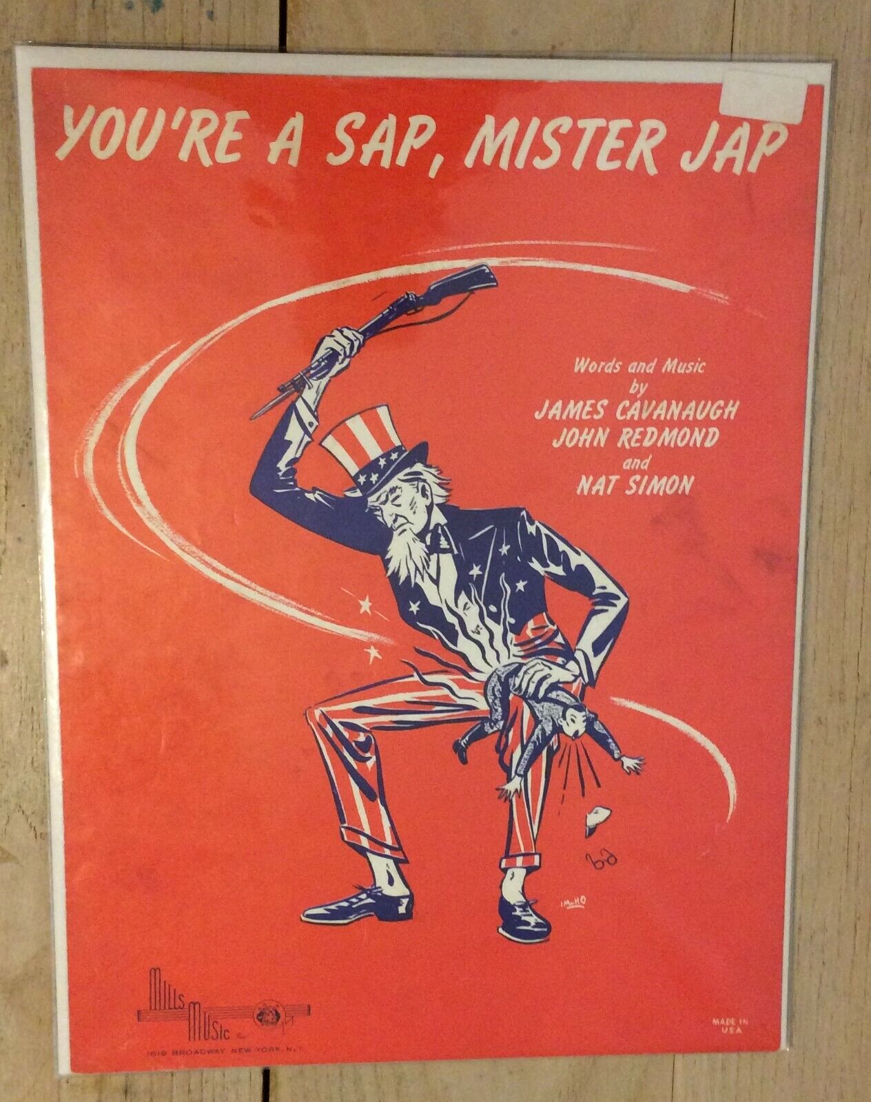 1944 You\'re a Sap, Mr Jap-an Sheet Music & Lyrics by Cavanaugh, Redmond & Simon 