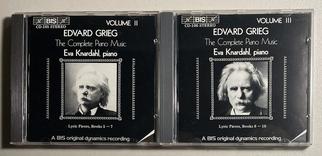 Edvard Grieg CD Lot: Complete Piano Music Vol 2 & 3 Lyric Pieces Books 5-7/8-10