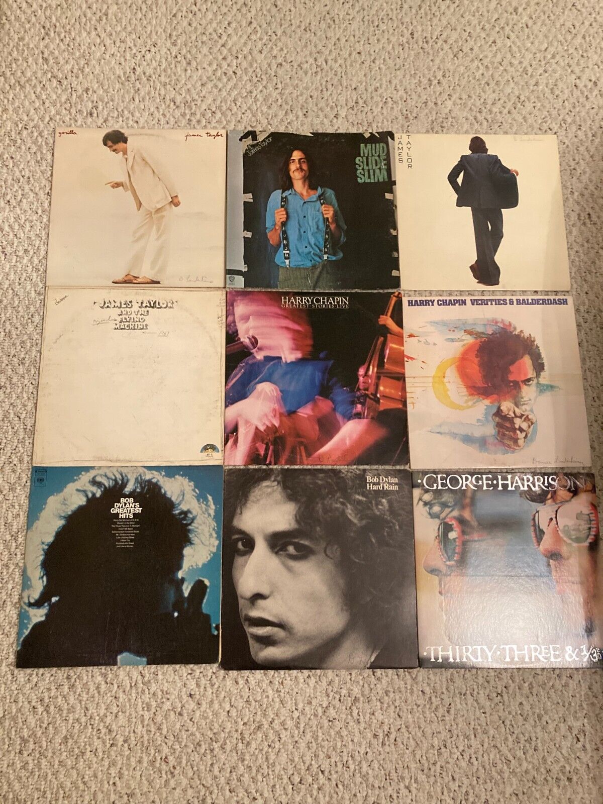 Vintage Lot of 9 LP's Albums Assorted Titles and Vocal Artist..JAMES TAYLOR...