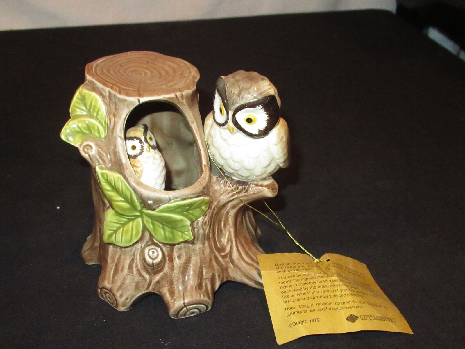 Vintage Otagiri Owl Music Box Plays Love Will Keep Us Together Baby Owl 1979