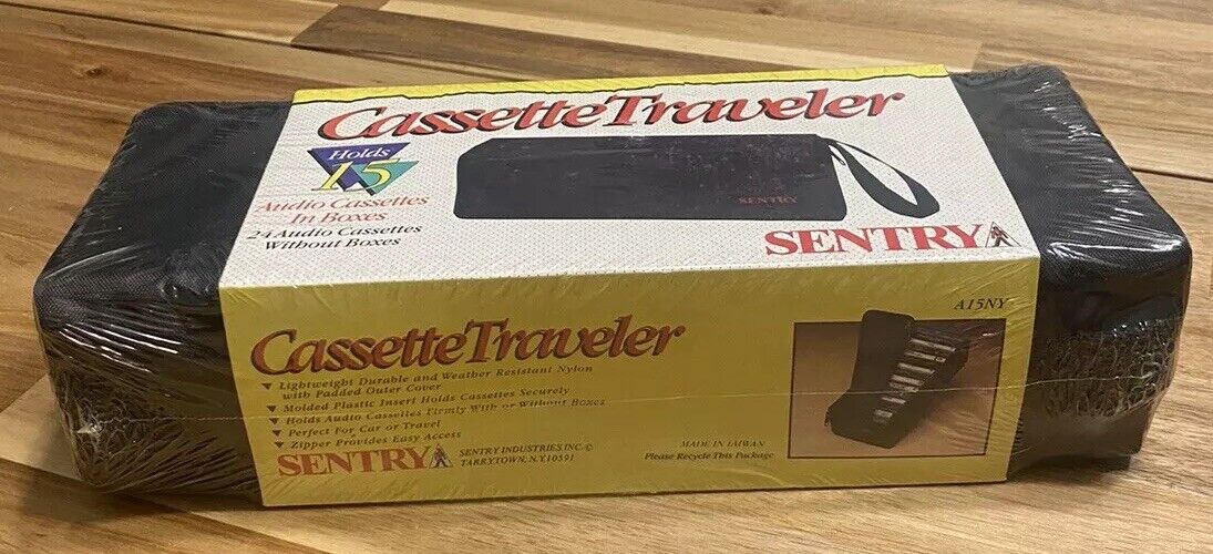 Vintage Sentry Cassette Tape Storage Box Nylon Zipper Bag Case 15/24 NIP