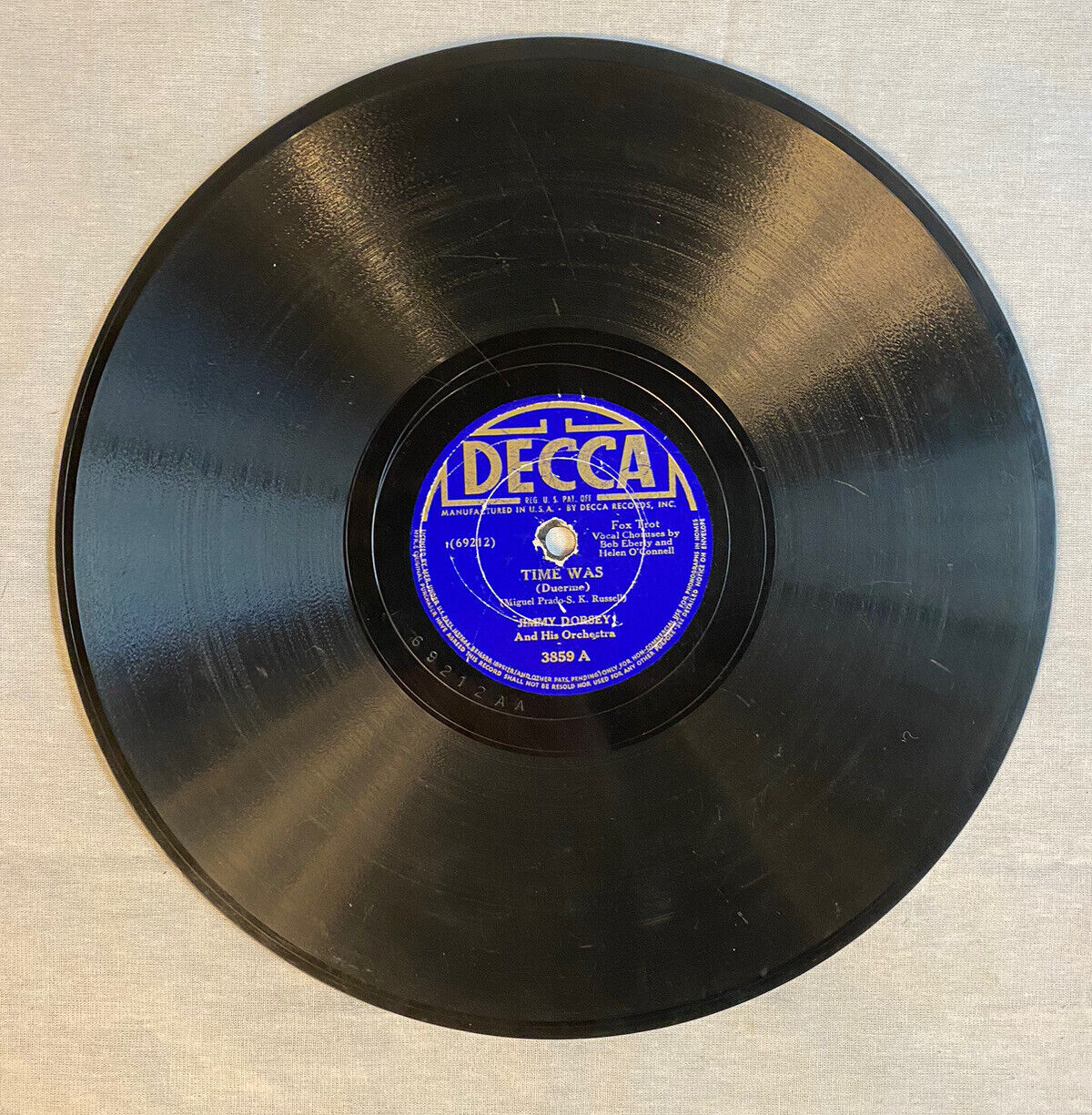 Jimmy Dorsey • Isle Of Pines/Time Was • 10” 78 RPM Decca Vintage Jazz Record