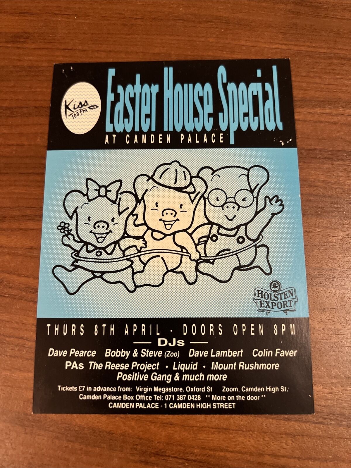 Easter House Special Camden Palace Kiss 100 FM 1993 A6 Rave Flyer