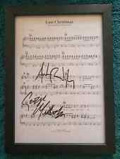 Last christmas, wham,george michael, andrew ridgeley, A4 signed sheet music picture
