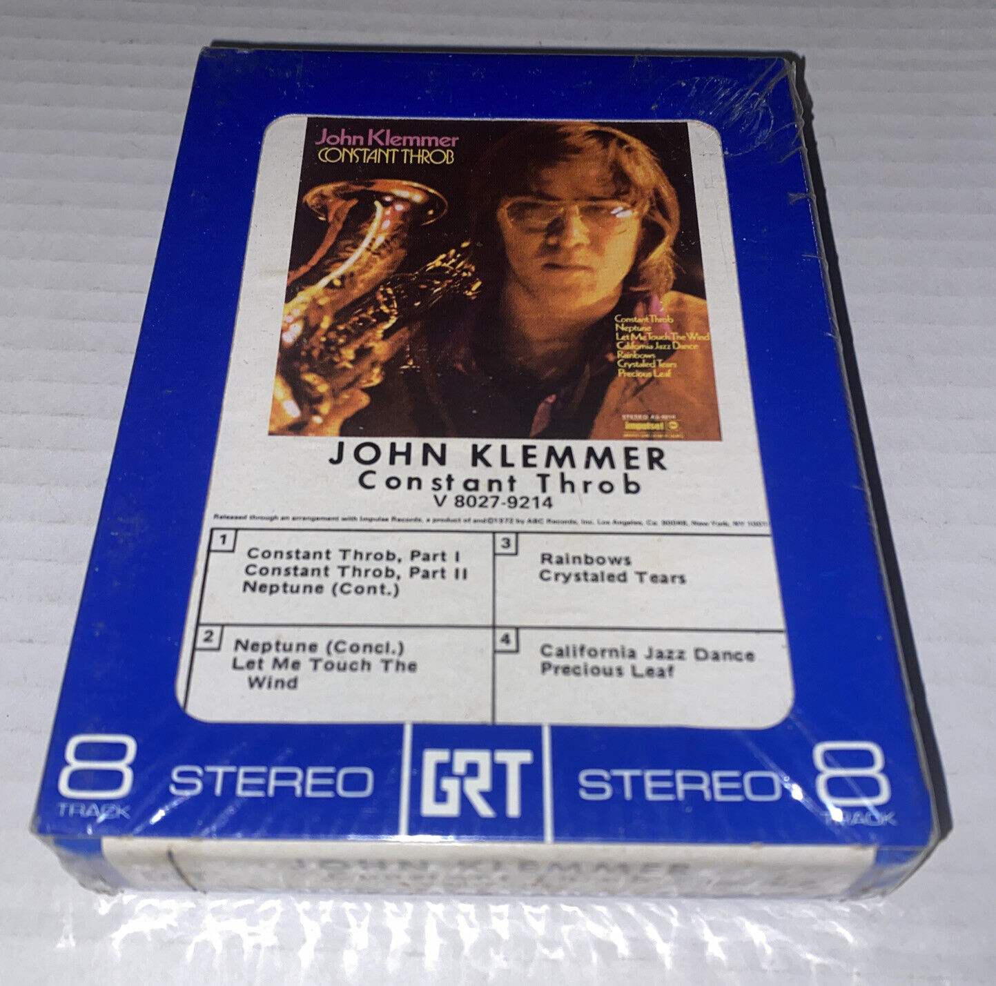NOS Sealed Vintage 1970s John Klemmer Constant Throb 8 Track Tape Impulse ABC