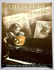 VTG The Etude Music Magazine October 1939 Jack O Lantern Pumpkin Halloween picture