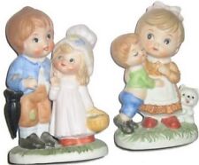 Boy Hugging Mom & Going For Walk Figurine Statue Set picture