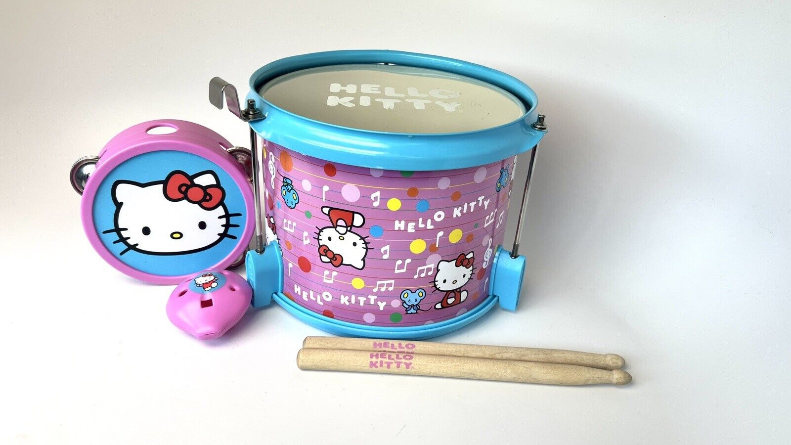 Hello Kitty First Act Fun In A Drum With Tambourine, Whistle, Drum, And Sticks