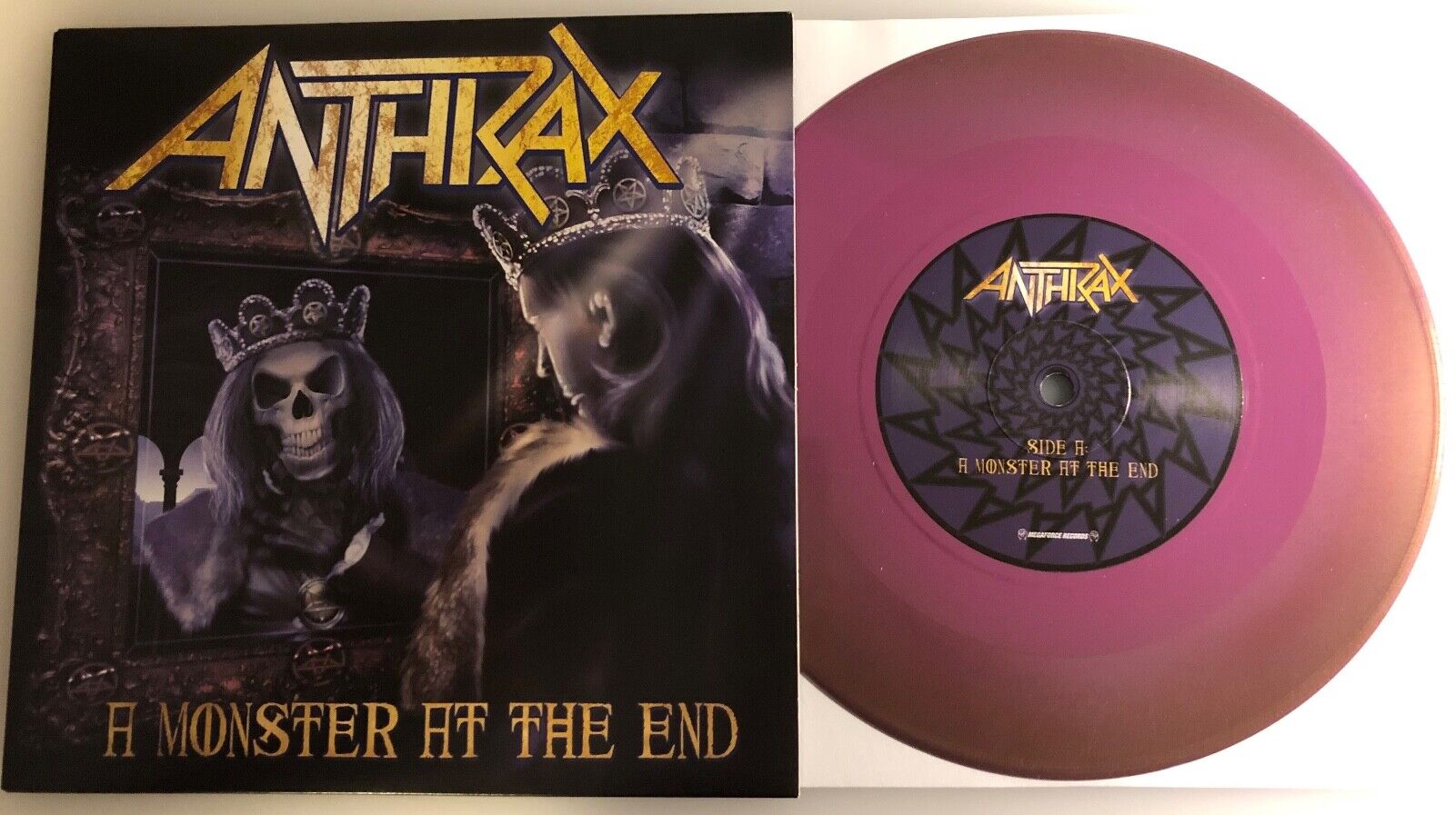 Anthrax / A Monster At The End / 2016 Gold & Pink 45rpm & PS / Mint