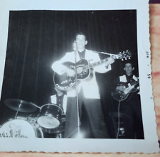 Vintage Snapshot Handsome Guy Playing Joe Franklin Guitar 1959 Black White Photo picture