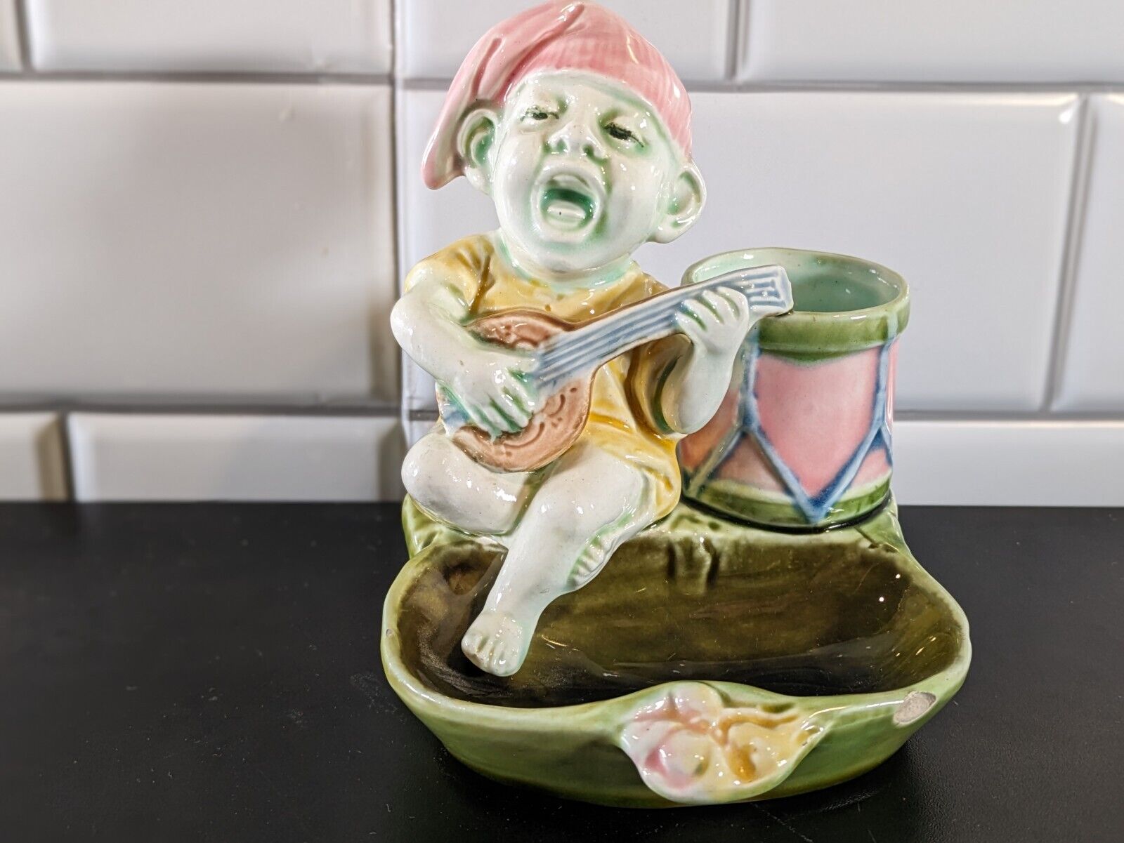 Pottery Ceramic Human Banjo Poaying