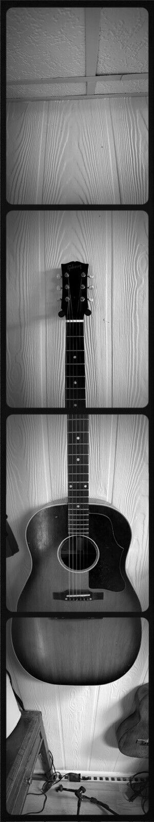 Vintage photo booth photo Strip Artistic Acoustic Guitar Hanging