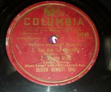 BUSTER BENNETT TRIO RARE BLUES 78 It Can Never Happen/You Are Too COLUMBIA 38043 picture