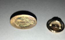 Vintage Brass Guitar Lapel Hat Pin Oval Shape Unbranded picture