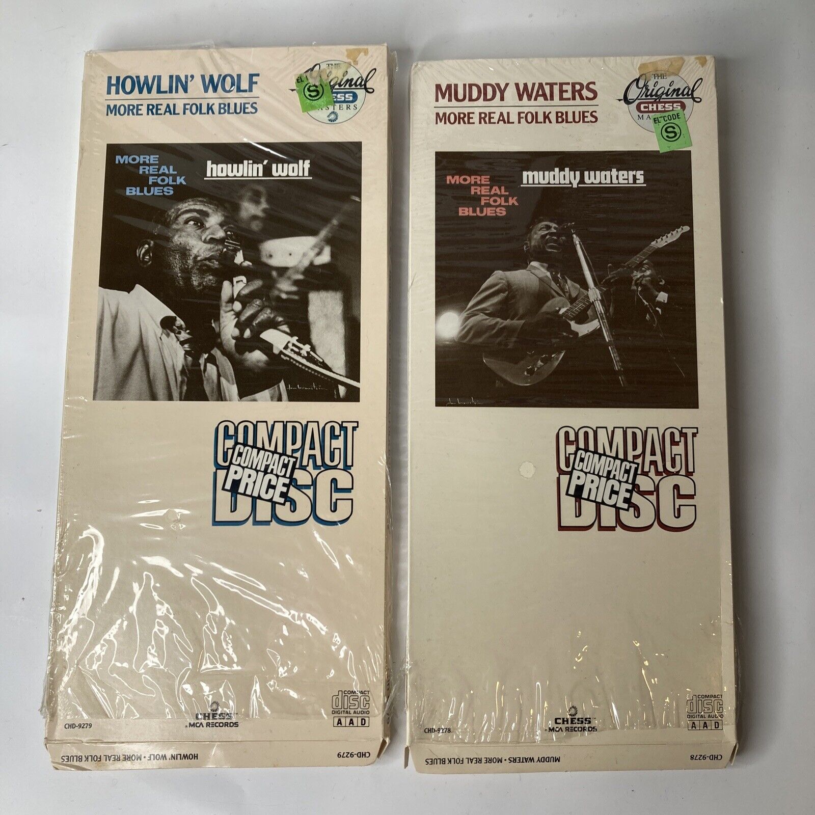 Lot of 2 Empty Vintage Blues Music CD Long Boxes Howlin Wolf & Muddy Waters💥
