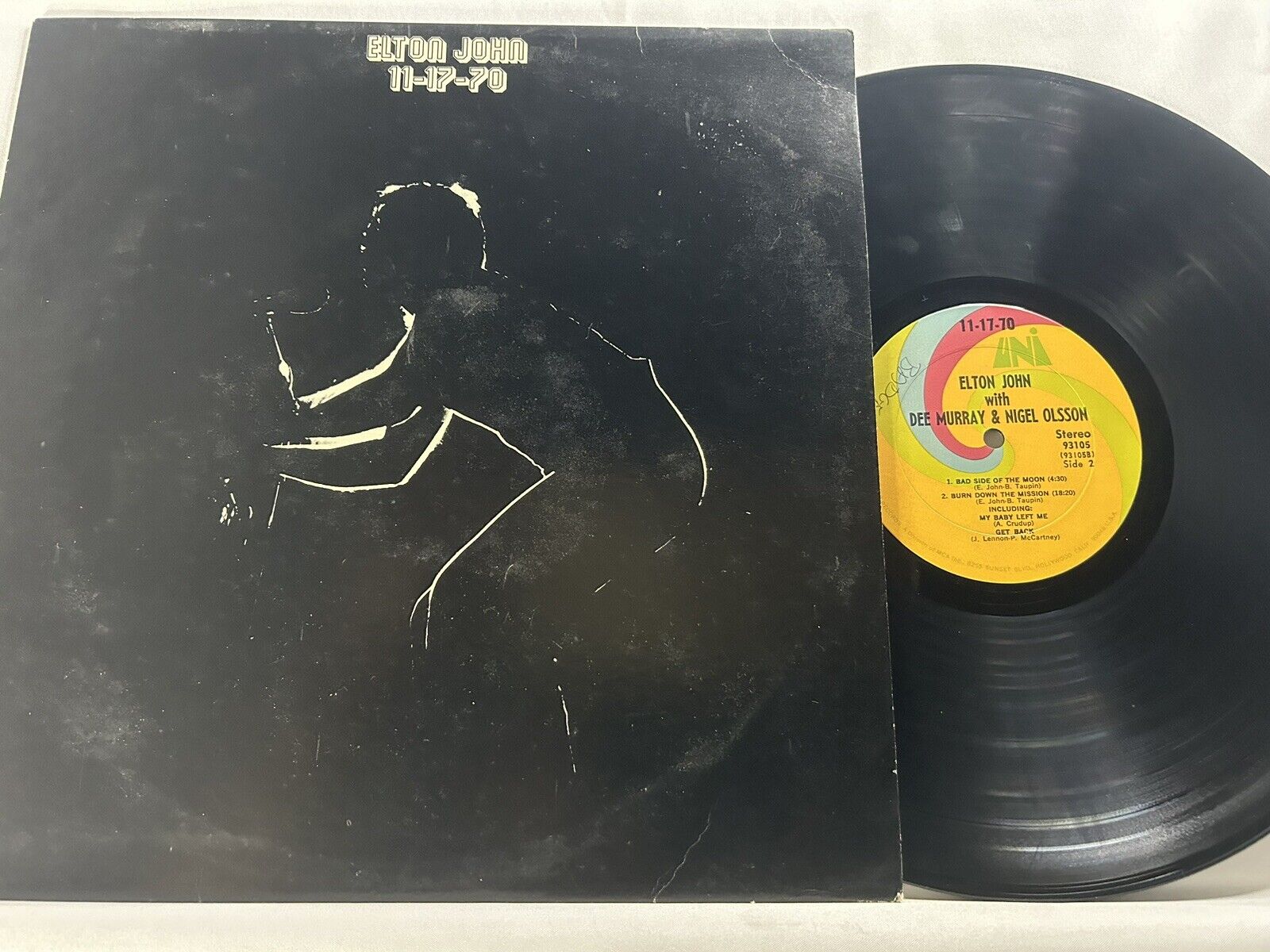 Elton John 11-17-70 UNI 93105 Vintage No Barcode Tested 1971 Vinyl EX VG+ VG+