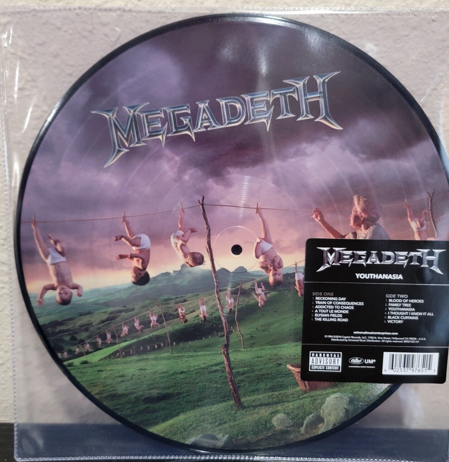 Factory Sealed Megadeth Youthanasia Picture Disc Vinyl LP....