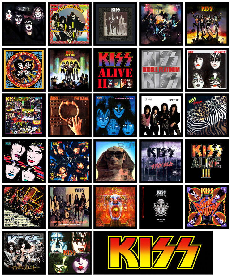 KISS multi pack of 27 album cover refrigerator magnet set lot (full discography)