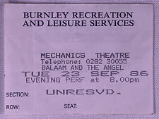 Balaam And The Angel Ticket Vintage Original Mechanics Theatre Burnley 1986 picture