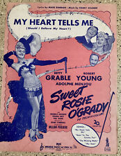VINTAGE SHEET MUSIC MY HEART TELLS ME BETTY GRABLE ROBERT YOUNG SHOULD I BELIEVE picture