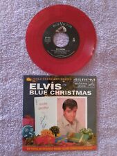 ELVIS PRESLEY BLUE CHRISTMAS/WOODEN HEART RED VINYL 45&PS BRAND NEW-MINT  picture