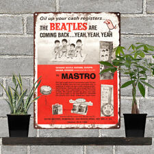 1964 The Beatles Mastro Toy Drums Banjo Set AD Metal Sign Repro 9x12