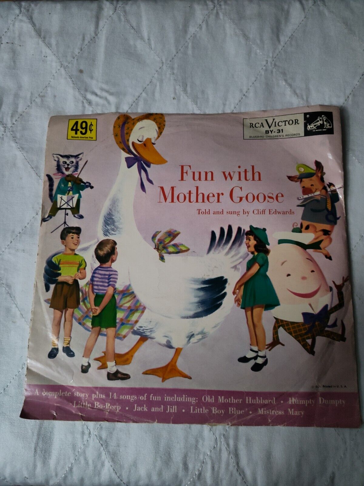 VINTAGE 1950'S/MOTHER GOOSE 10 inch RECORD by RCA/ VICTOR