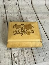 Italian Floral Inlaid Lacquered Vintage Music Box Reuge Footed Box “Somewhere” picture