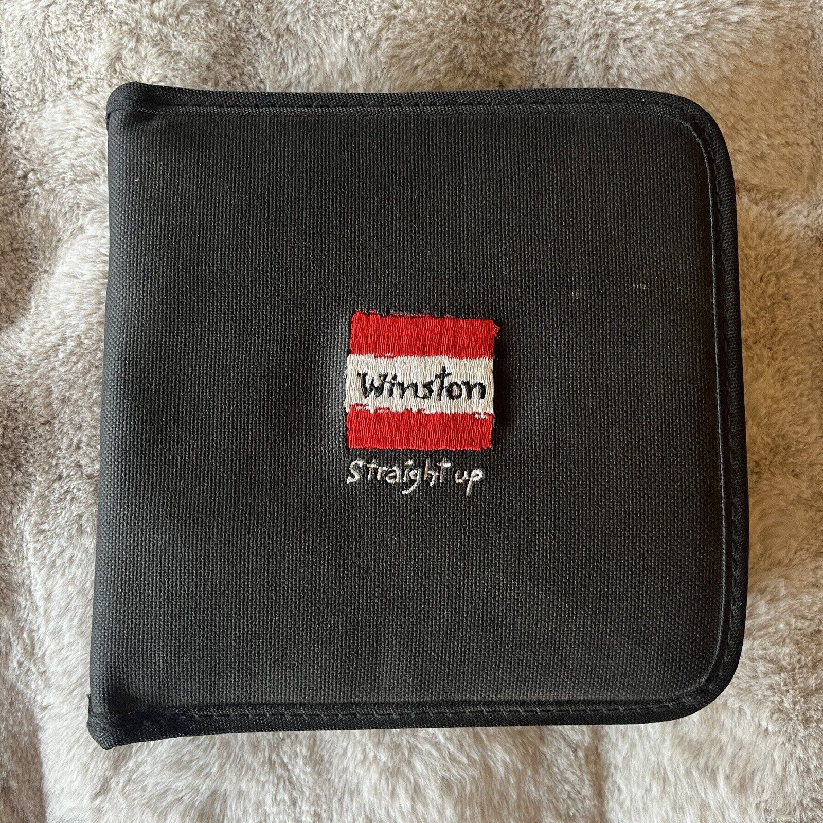 Vintage Winston Cigarette Embroidered Travel CD Holder Case with Inserts
