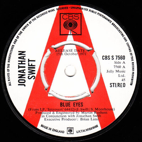 JONATHAN SWIFT ~ Blue Eyes ~ 1971 UK CBS label PROMO 2-track 7\
