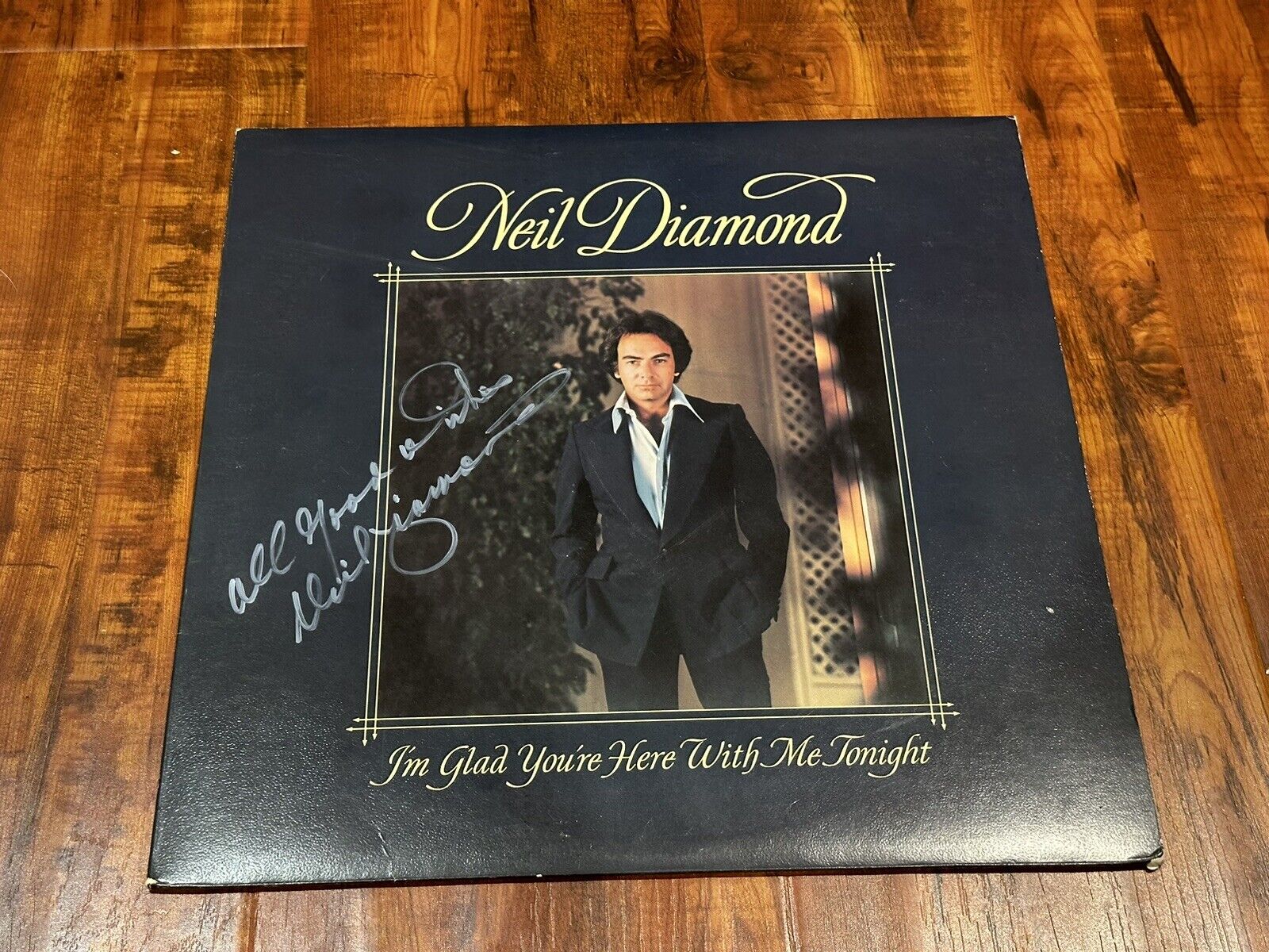 Vintage Neil Diamond I\'m Glad You\'re Here With Me Tonight Vinyl Record LP Signed