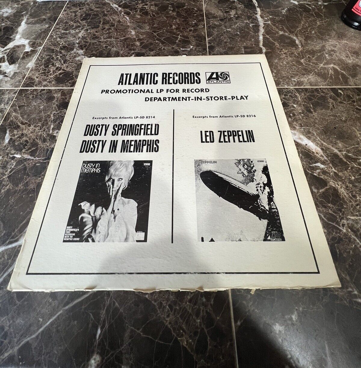Led Zeppelin RARE vinyl white label PROMO extract from 1st album 1969 Atlantic