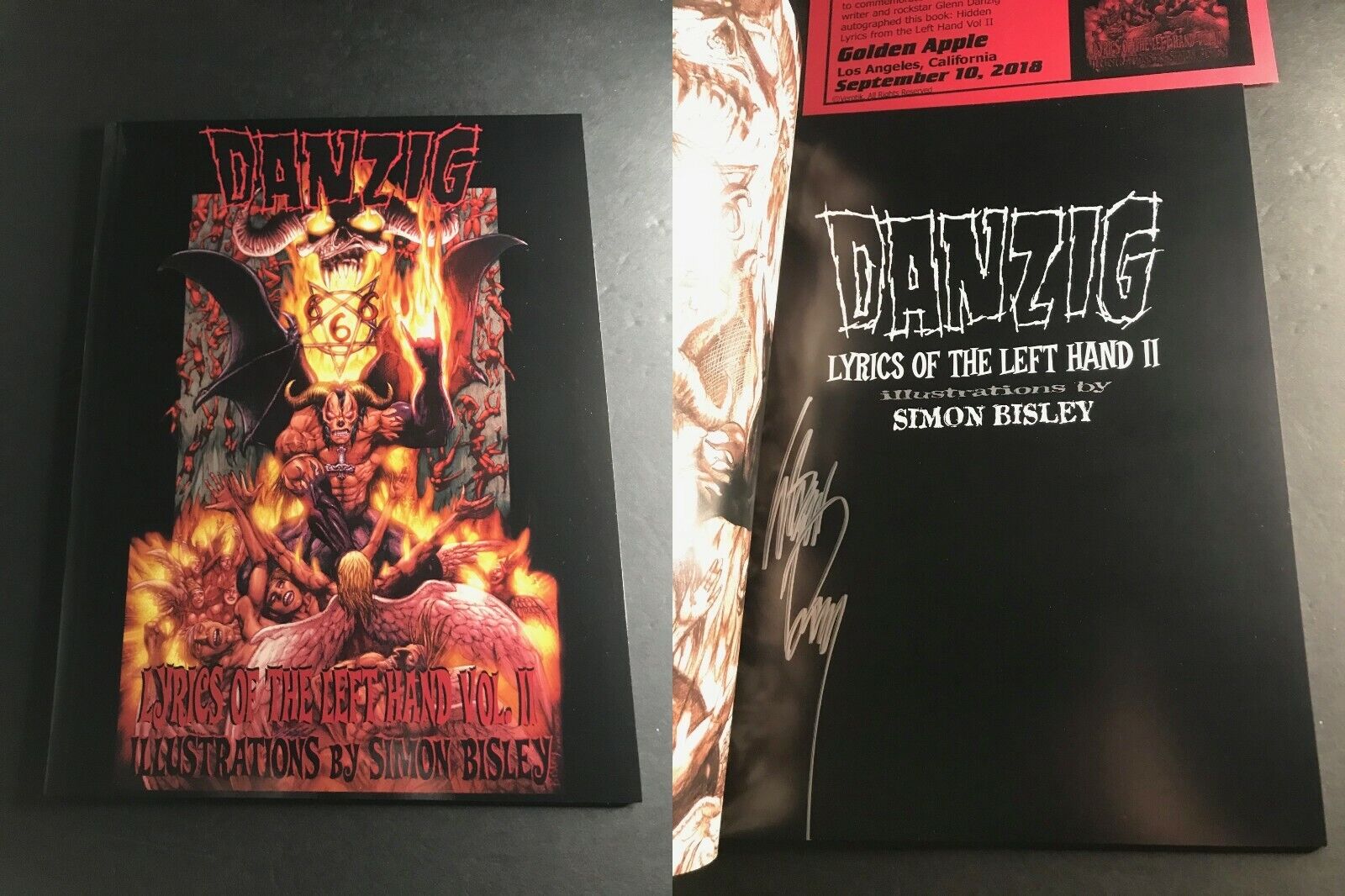 Glenn Danzig signed Lyrics Of The Left Hand Vol II Misfits w/ COA 1st printing