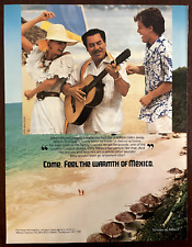1988 MEXICO Tourism Vintage Print Ad Beach Guitar Turismo picture