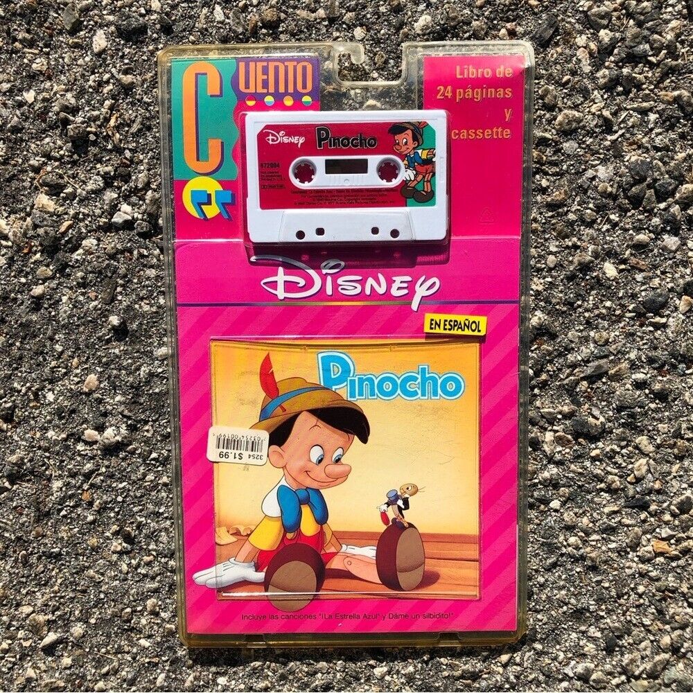 Vtg New Disney’s Pinocchio “Pinocho” Cassette Tape in Espanol (Spanish)