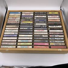 Lot Of 64 VTG Cassette Tapes Classic Rock, Rock, Country Etc PLUS Napa 64 Wooden picture