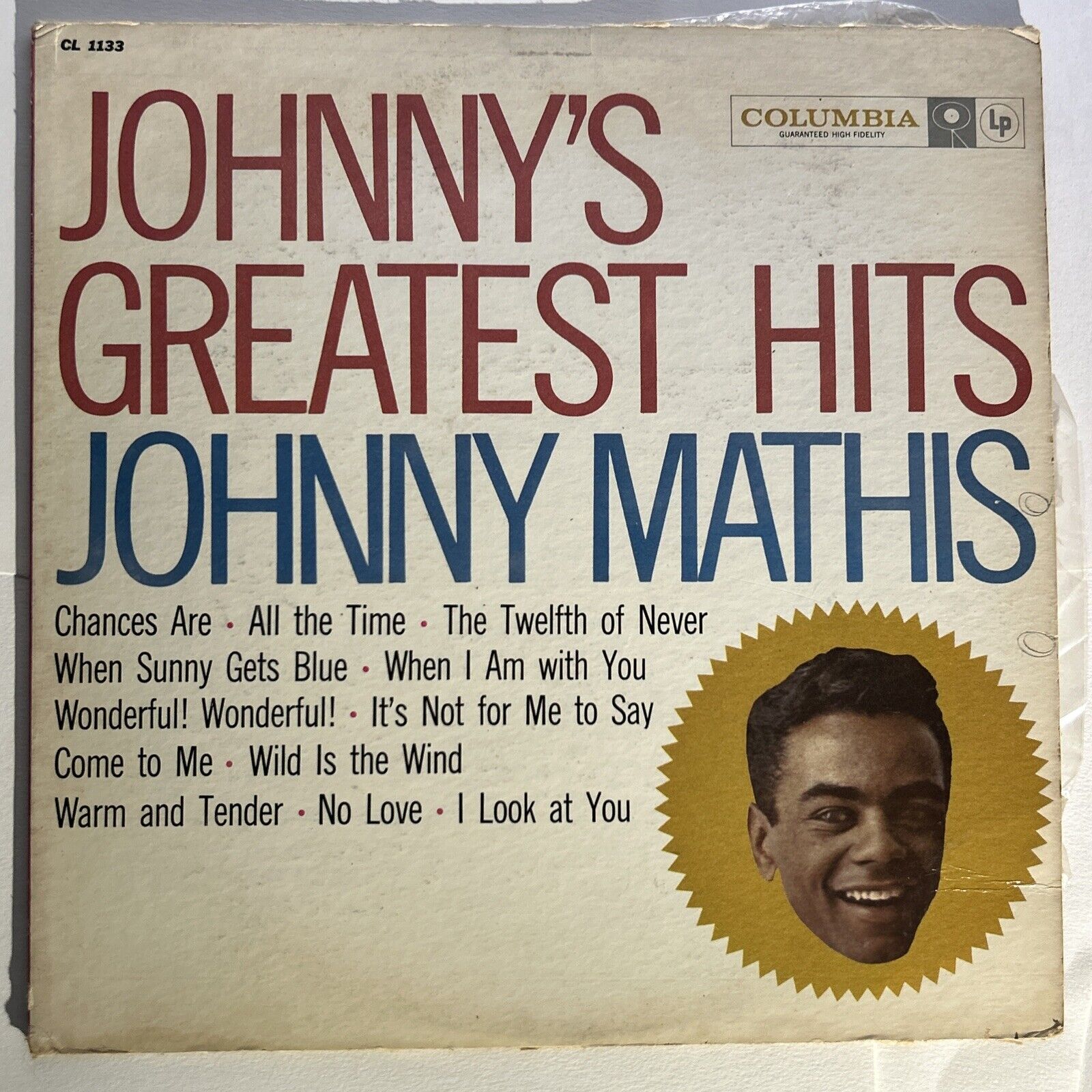 Johnny Mathis: Johnny's Greatest Hits 1958 Columbia Records MONO Lp CL 1133