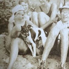 1931 Hollywood Beach, MD Soles Feet, Dog, Banjo ORIGINAL snapshot vintage photo picture